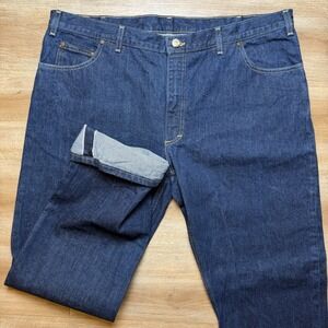 Selvedge Jeans Men 42x34 Blue Raw White Oak Denim Made In USA Bills Khakis Pants